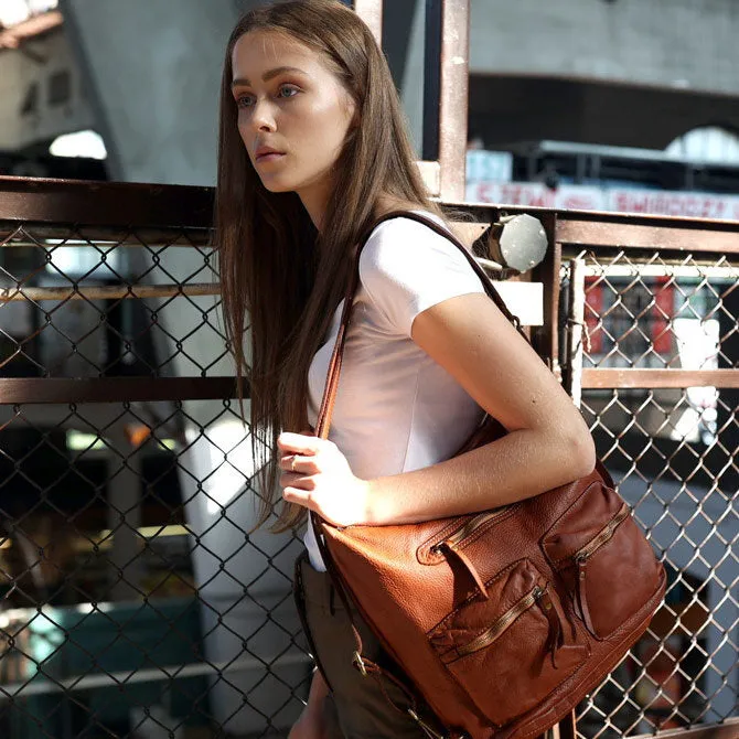 LORNAVintage™ Leder Schultertasche mit rucksackfunktion