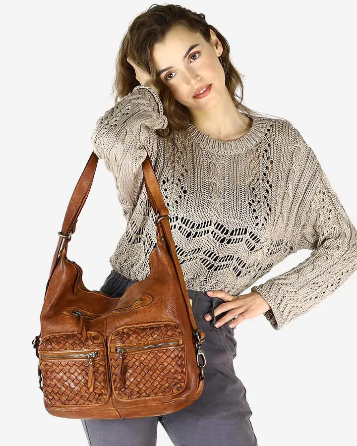 LORNAVintage™ Leder Schultertasche mit rucksackfunktion