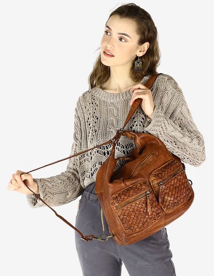 LORNAVintage™ Leder Schultertasche mit rucksackfunktion