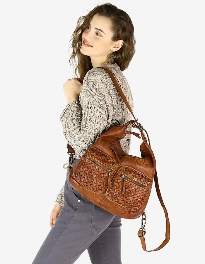 LORNAVintage™ Leder Schultertasche mit rucksackfunktion