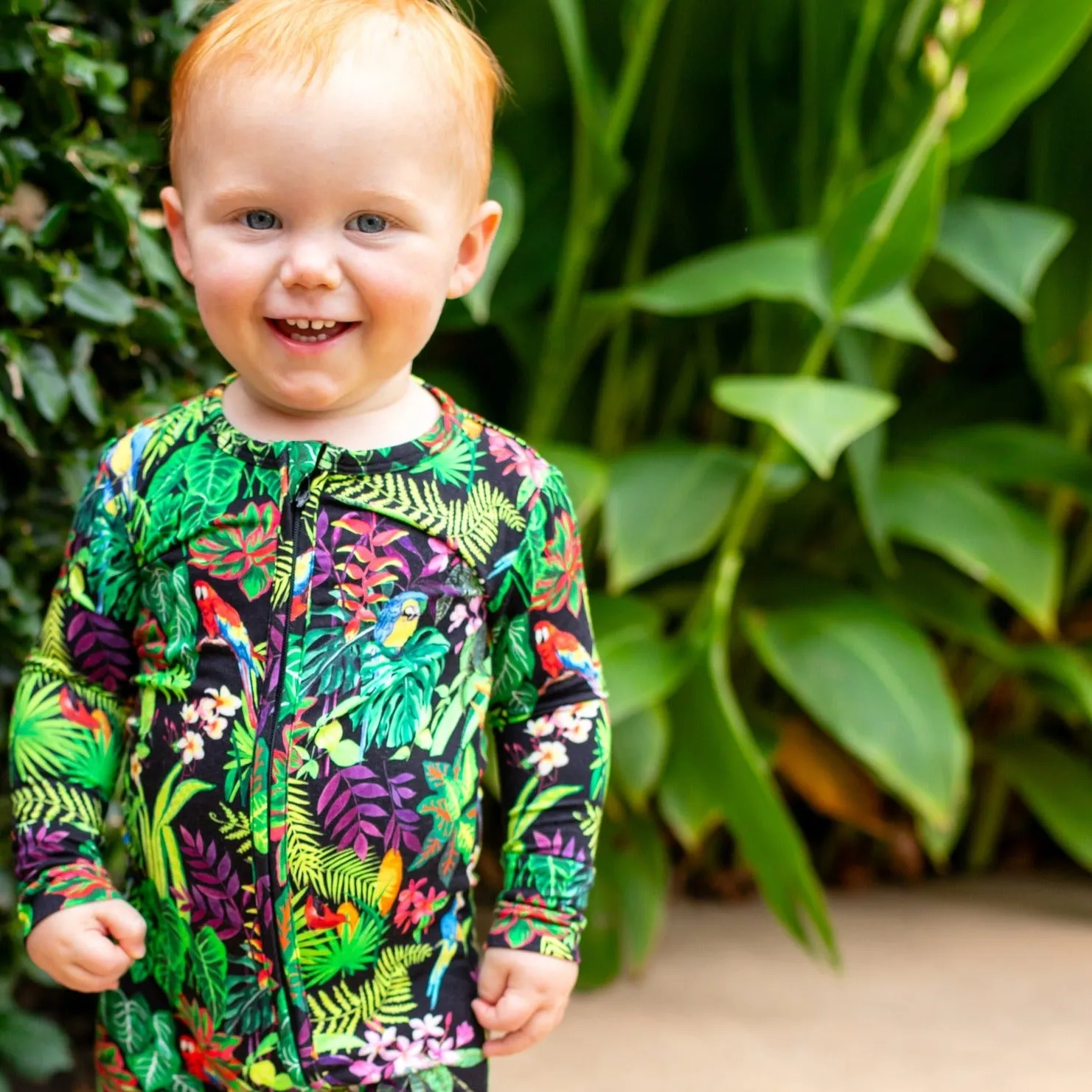 Macaw Jungle Zip Convertible Footie