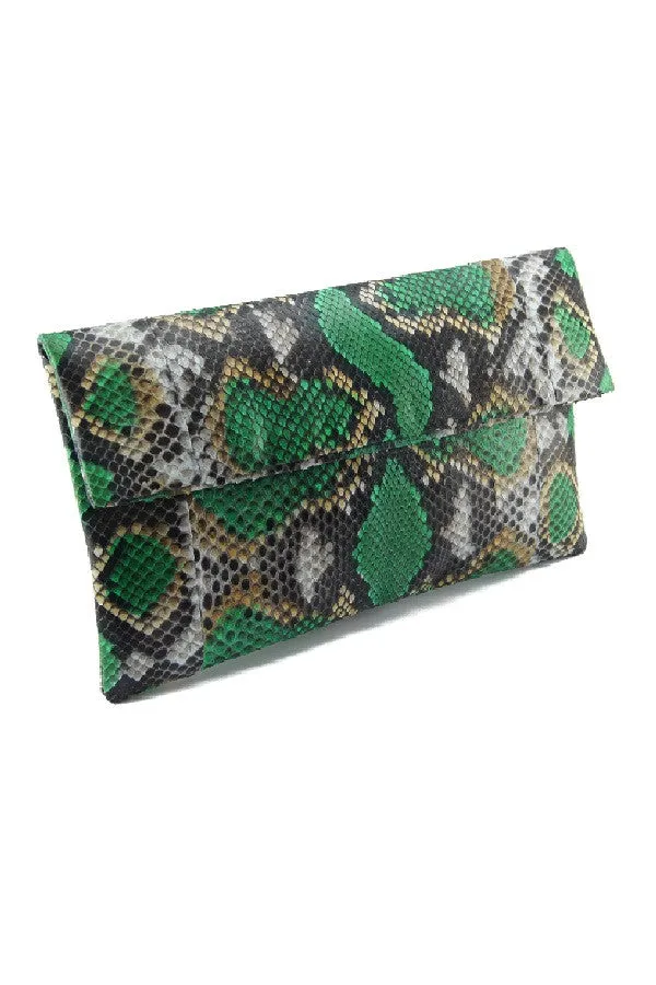 Mandalay Emerald Onyx Motif Foldover Clutch