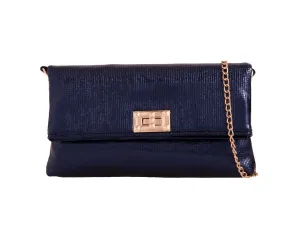 Metallic Navy Clutch Bag