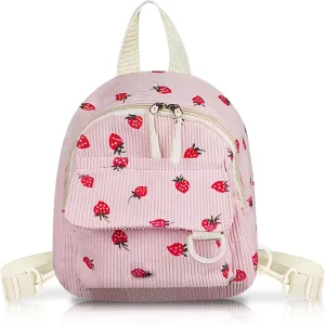 Mini Backpack Purse, Corduroy Girls Backpack Small Backpack for Women, Casual Daypack Backpacks Cute Backpacks (pink)