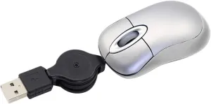 Mini USB Wired Mouse,Retractable Cable Tiny Small Mouse for 3-8 Years Kids Children,1600 DPI Optical Compact Travel Mice with 2.3-Foot USB Cord for Kid Laptop Computer (Silver)