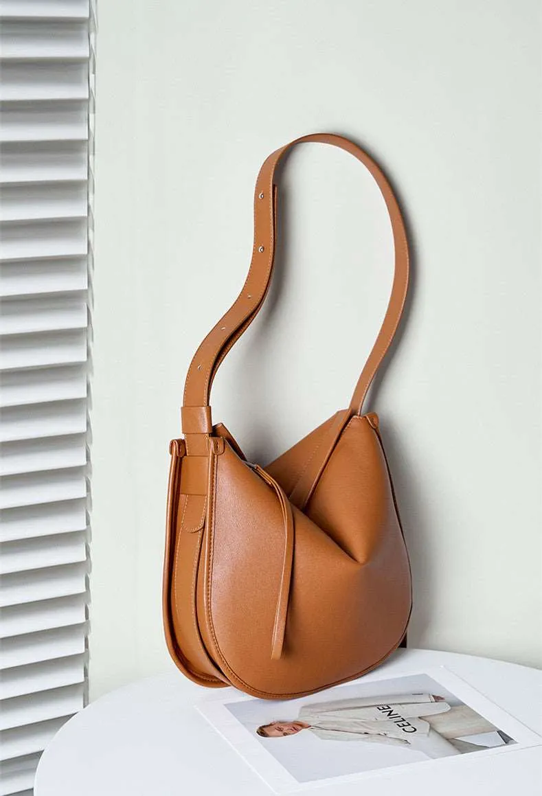 Minimalist Soft Leather Shoulder Bag