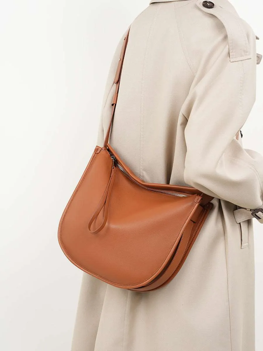 Minimalist Soft Leather Shoulder Bag