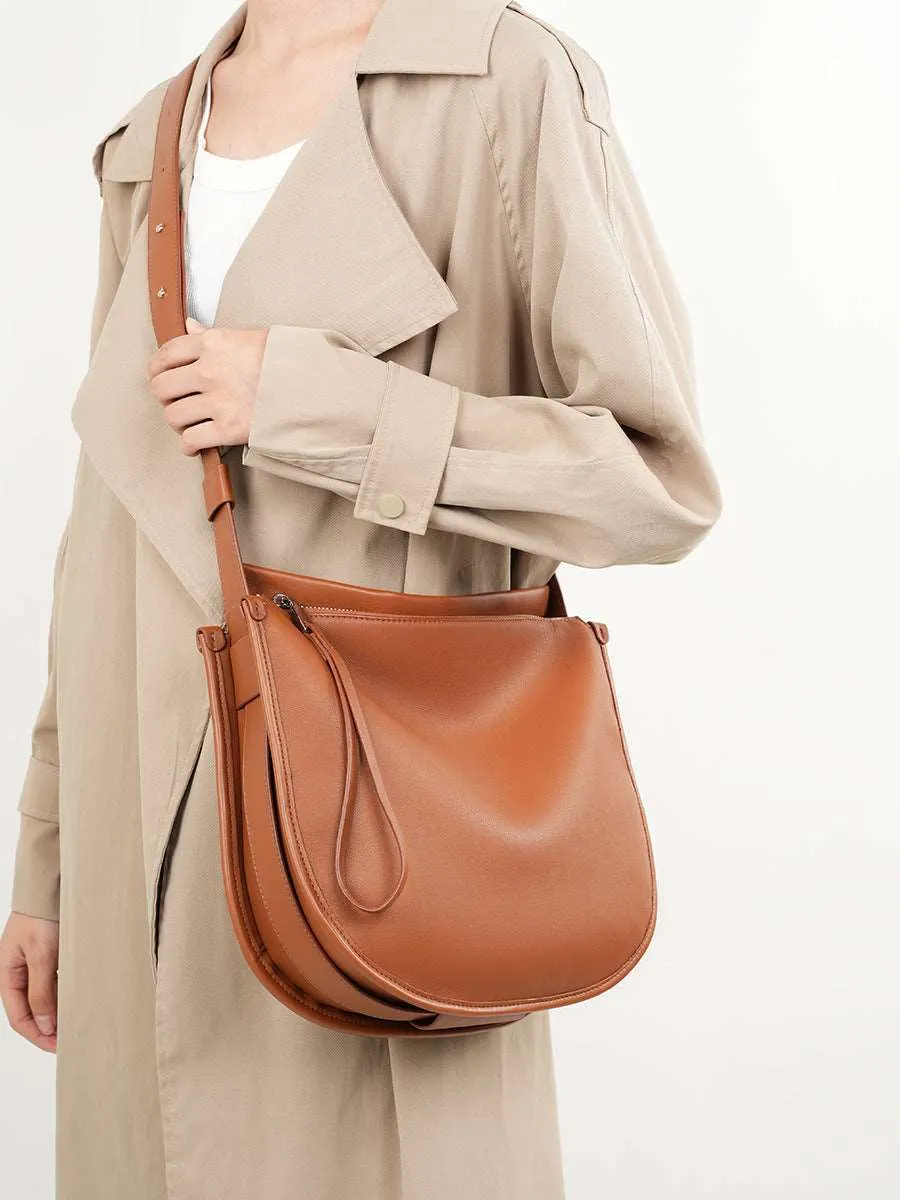 Minimalist Soft Leather Shoulder Bag