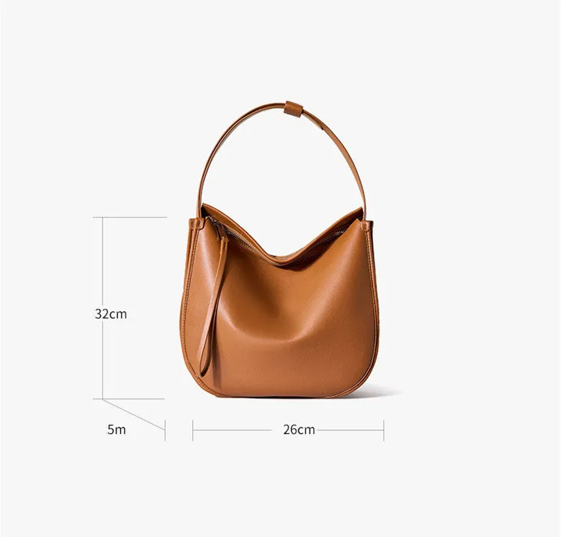 Minimalist Soft Leather Shoulder Bag