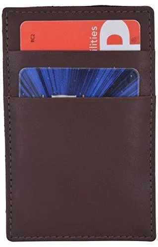 Moga Men's Fashion Magic Money Clip Genuine Leather Minimalistic Slim Wallet (Tan)