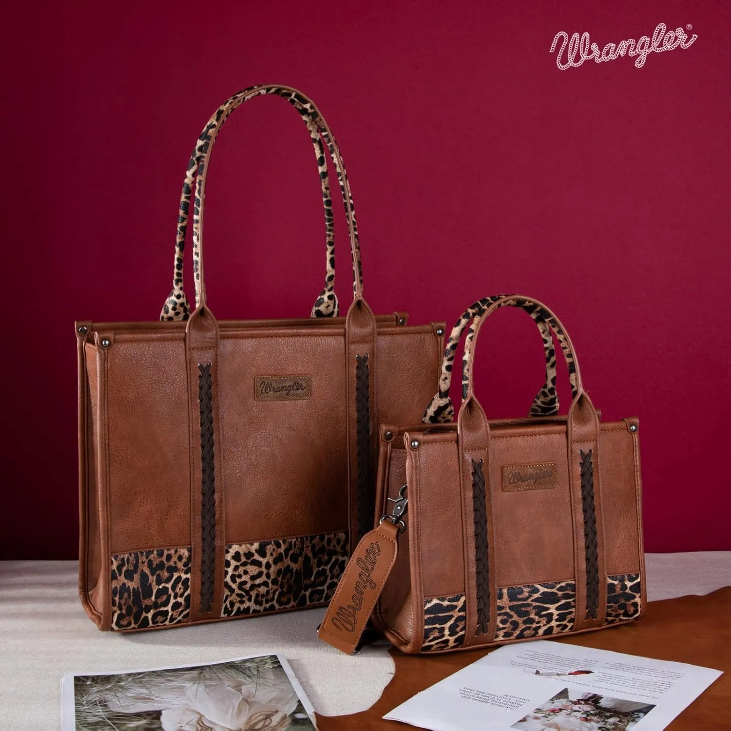 Montana West  Wrangler Tote Bag for Women Western Cow Print Purse Designer Top Handle Handbags
