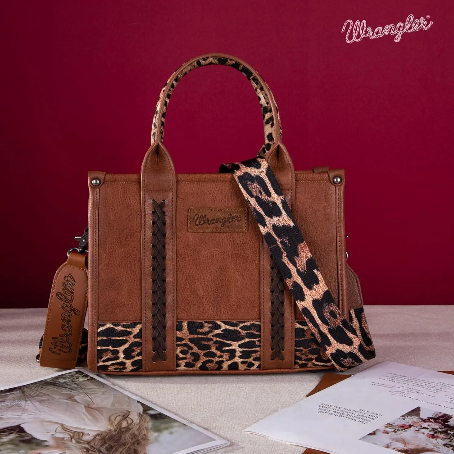 Montana West  Wrangler Tote Bag for Women Western Cow Print Purse Designer Top Handle Handbags