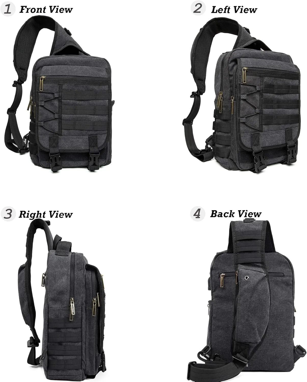 NICGID Sling Bags Chest Shoulder Backpacks, 13.3'' 14.1'' 15.6''Laptop Backpack Crossbody Messenger Bag Travel Outdoor