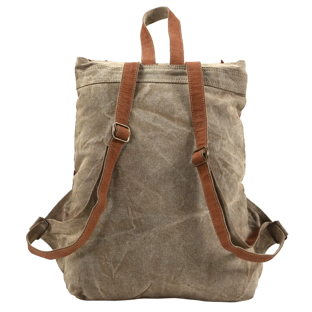 OHLAY KB384 Backpack Upcycled Canvas Hair-On Genuine Leather women bag western handbag purse