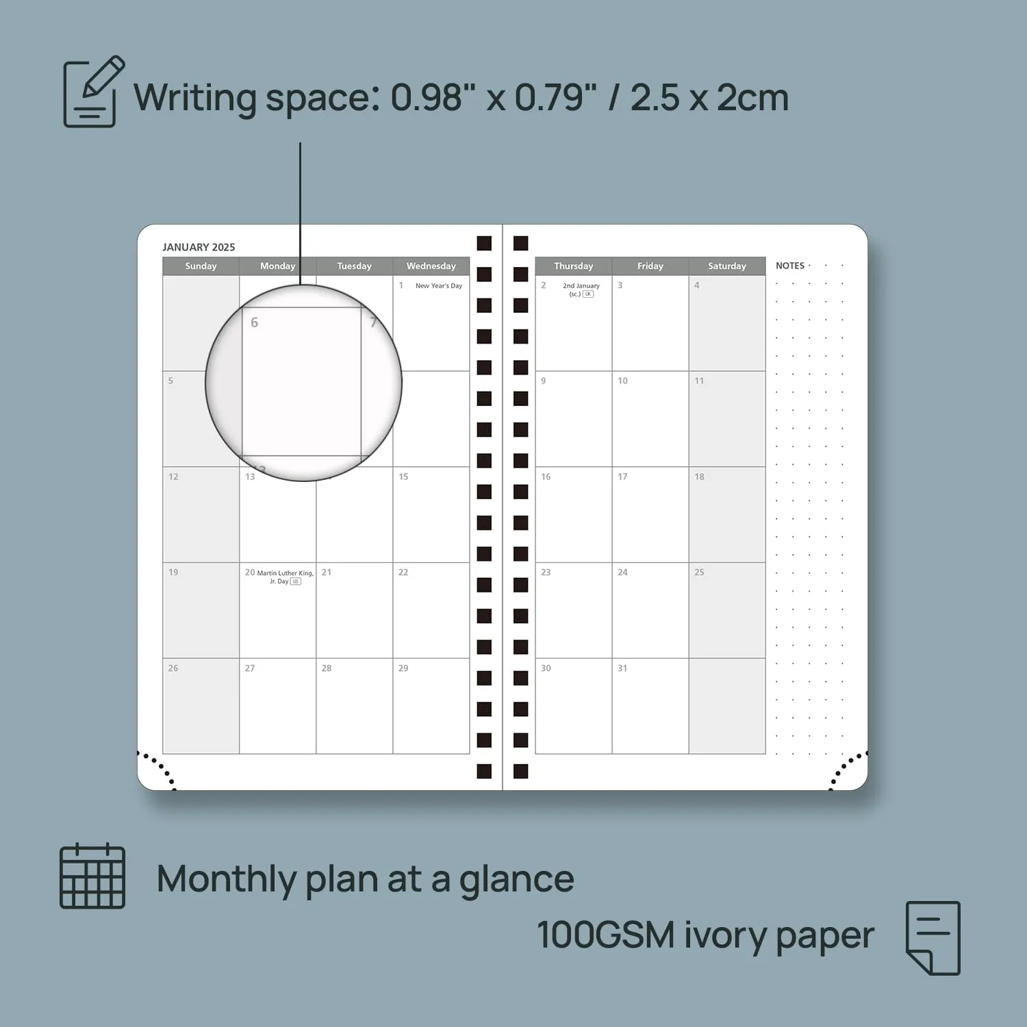 POPRUN Pocket Calendar 2025 Planner Weekly and Monthly for Purse - Planner 2025 with Vegan Leather Soft Cover, Plastic Ruler, Pen Holder and More,4" x 6.25"- Pink