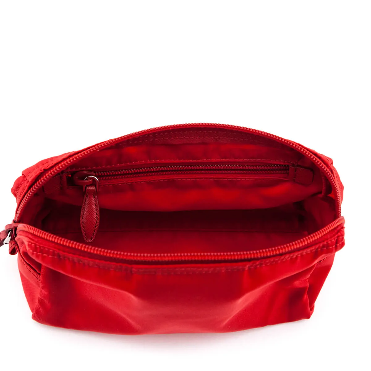 Prada Rosso Nylon Zip Pouch