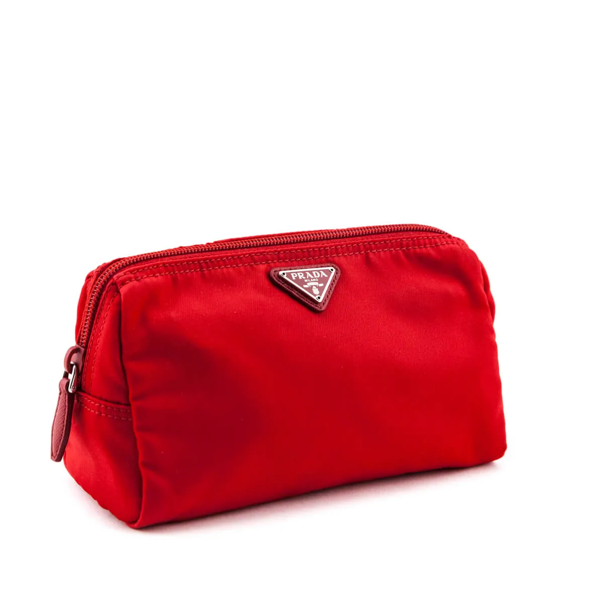 Prada Rosso Nylon Zip Pouch