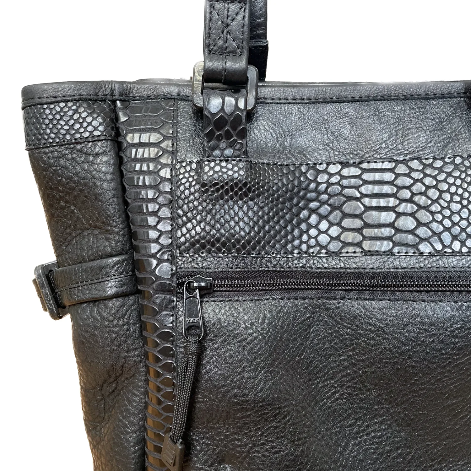 Profound Black Repurposed Leather Tote Backpack