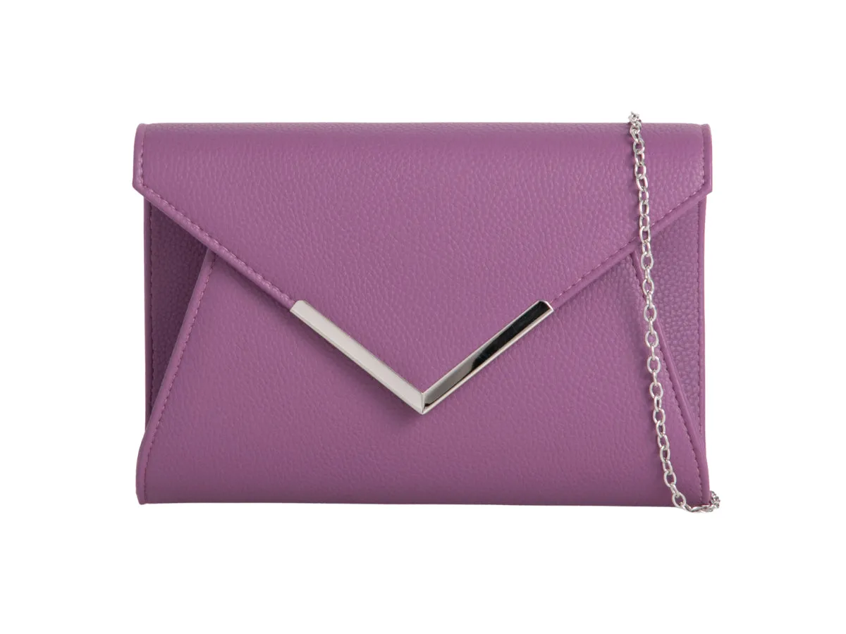 Purple Matte Envelope Clutch Bag