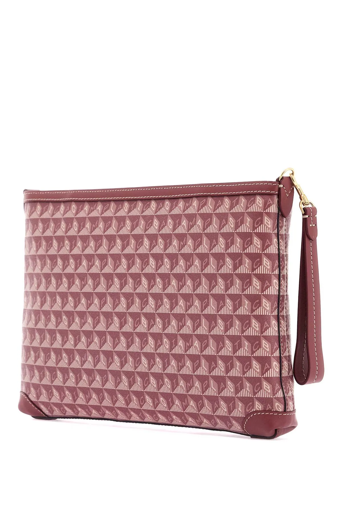"clutch bag with plastic bag motif