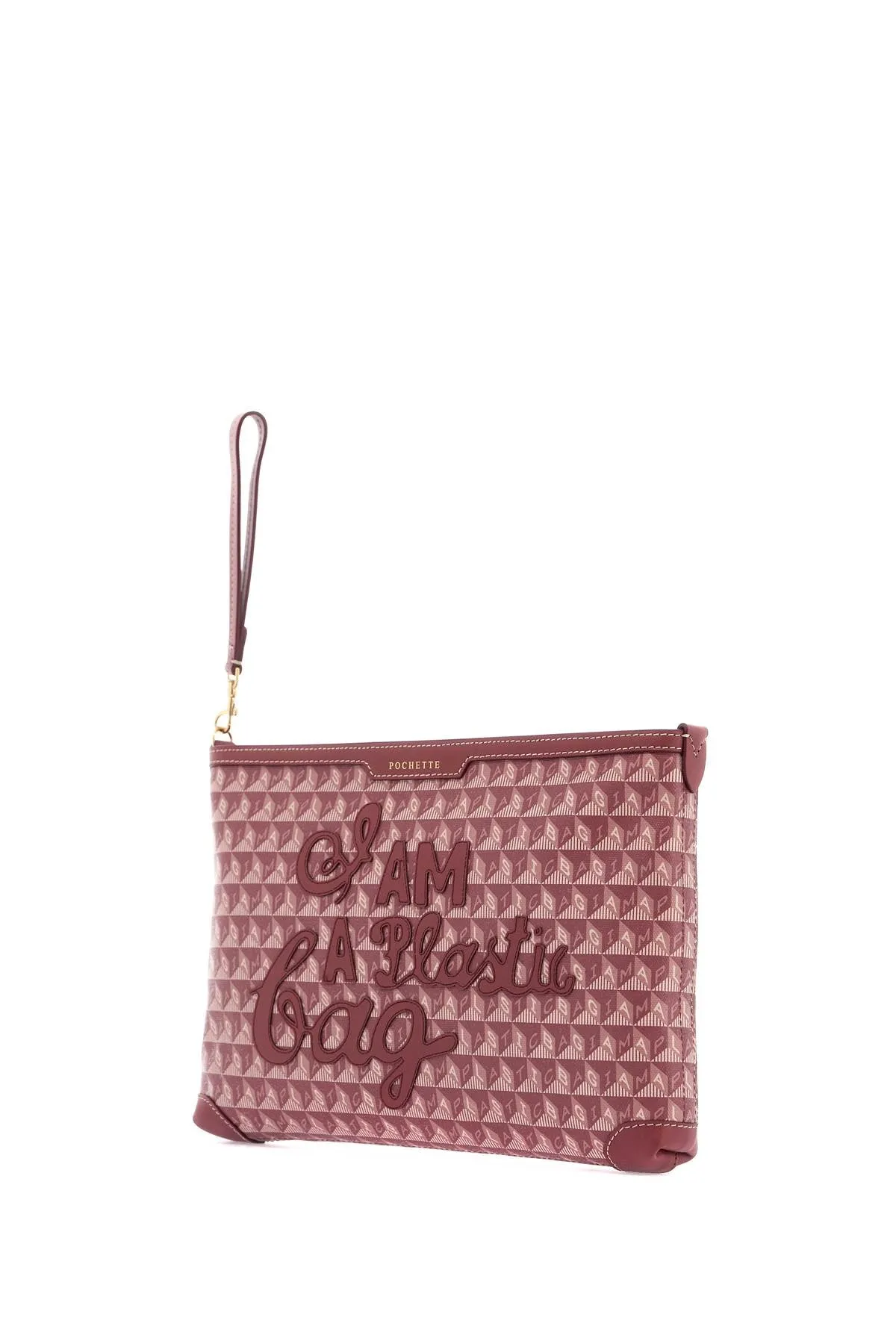 "clutch bag with plastic bag motif