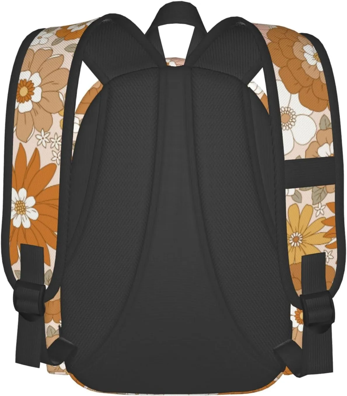 Retro Flowers Stylish Backpack With Adjustable Padded Shoulder Straps Daypacks For College Travel