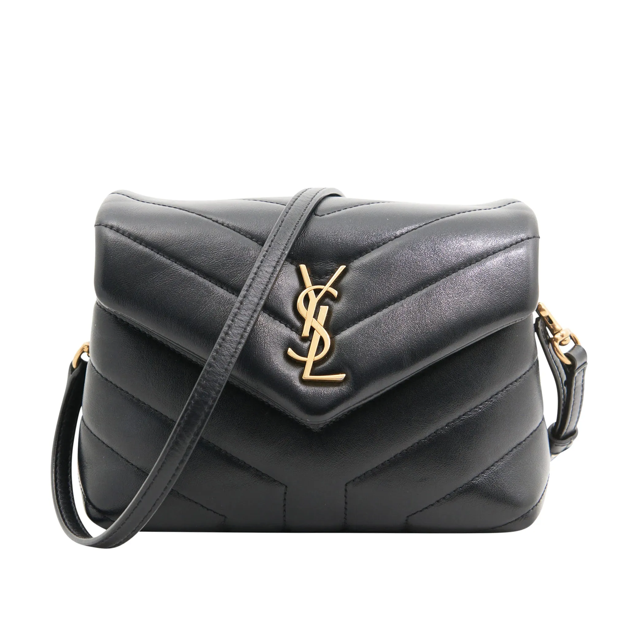 Saint Laurent Leather Toy Lou Lou in Black