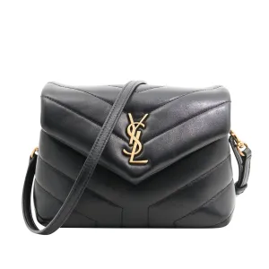 Saint Laurent Leather Toy Lou Lou in Black