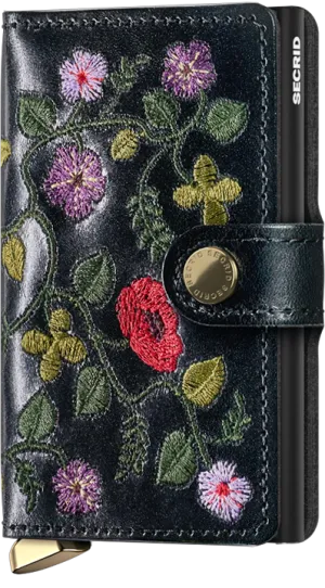 SECRID Miniwallet Premium Stitch Floral Black