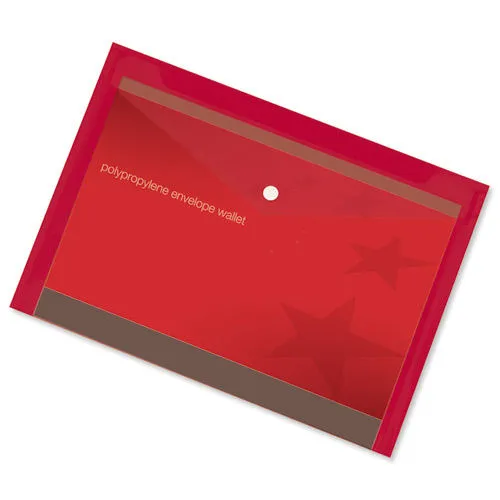 Select Polypropylene Envelope Wallets A4 Red (5)