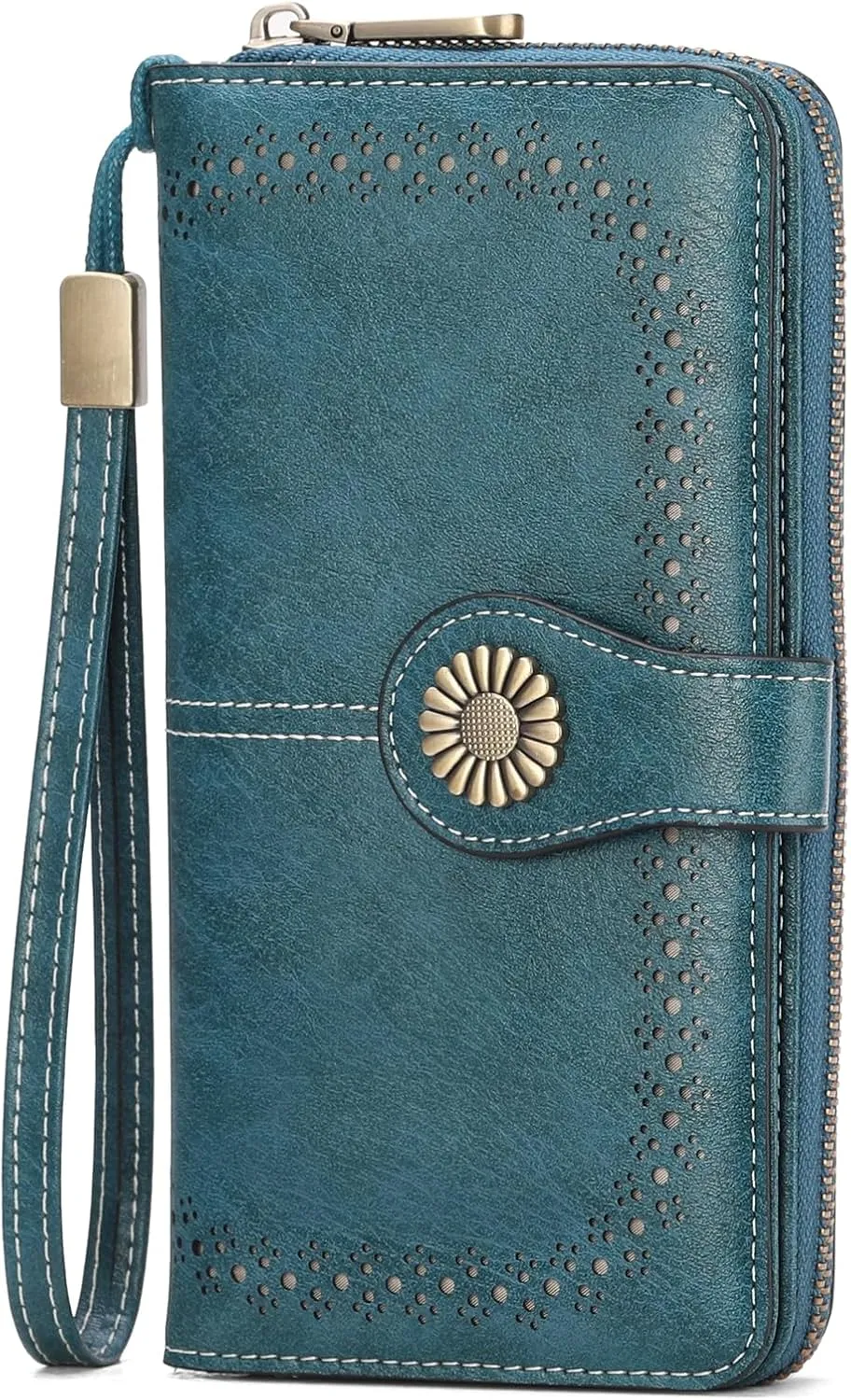 SENDEFN Wallet for Women RFID Blocking Leather Clutch Long Purse Large Capacity Credit Card Holder Wristlet