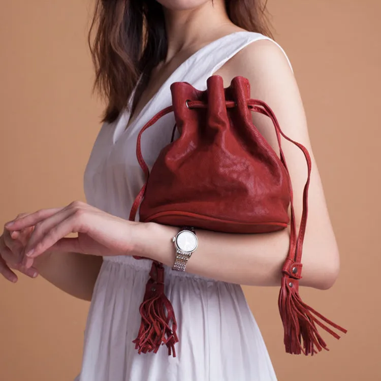 Small Womens Leather Fringe Crossbody Purse Small Shoulder Bag for Women