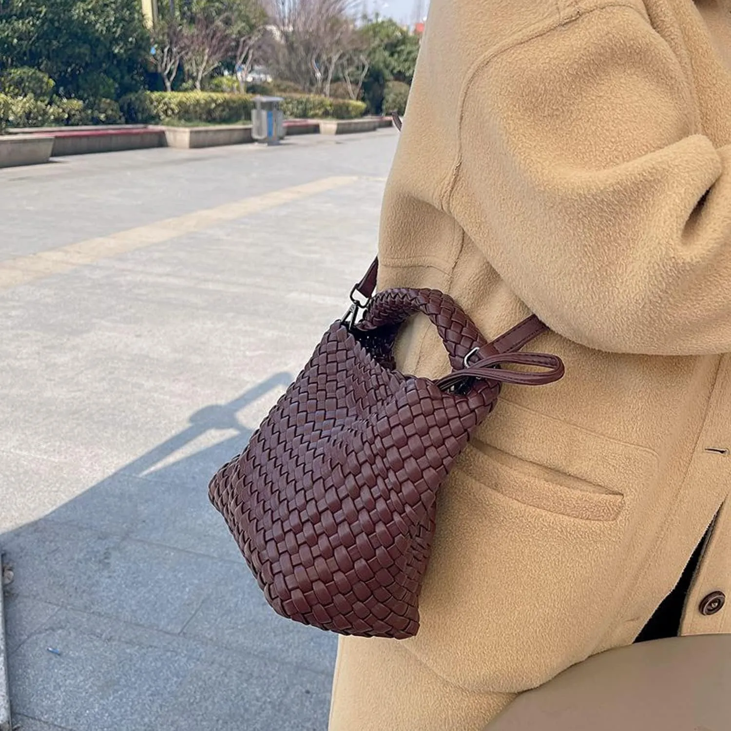 Small Woven Bags for Women Cute Hobo Tote Woven Handbag Mini Clutch Purse vegan leather Crossbody bags Shoulder Handmade Bag