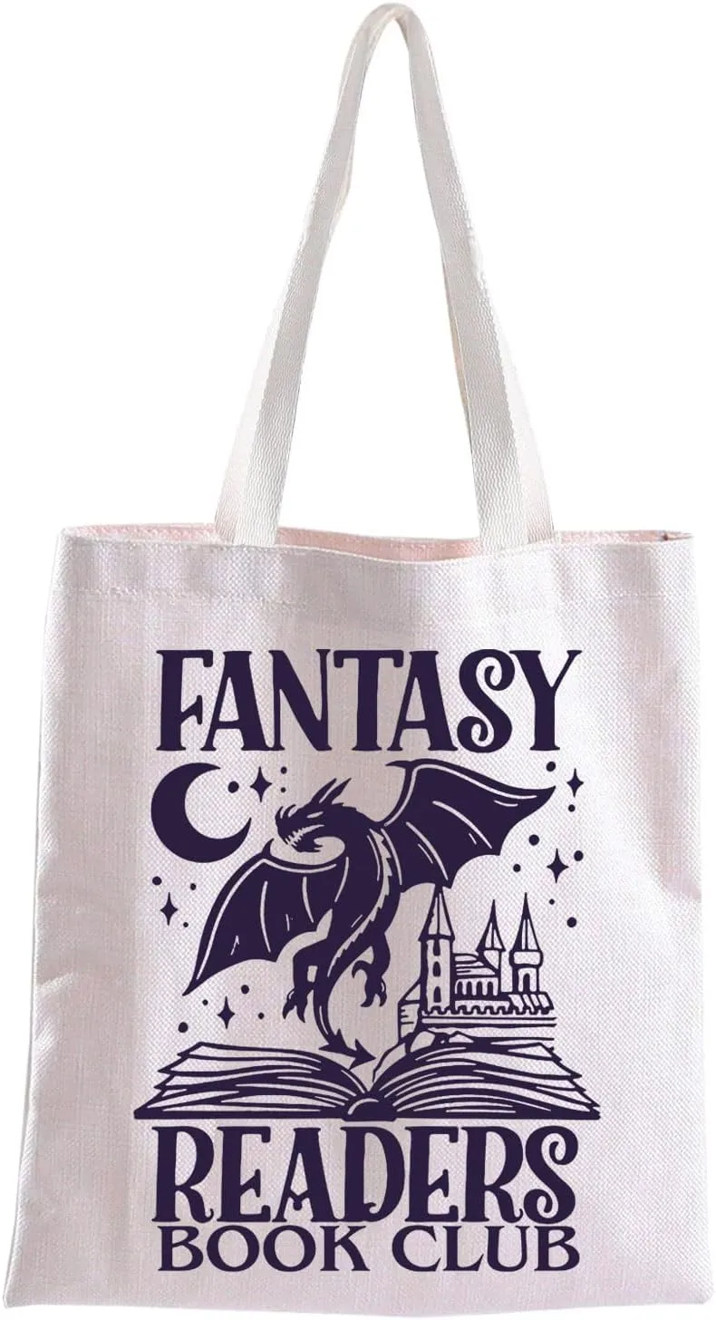 TOBGBE Funny Novel Lover For Fantasy Readers Book Club Inspired Shopping Bag Librarian Bookish Housekeeping Gifts (Fantasy Tote)