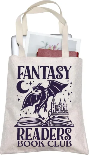 TOBGBE Funny Novel Lover For Fantasy Readers Book Club Inspired Shopping Bag Librarian Bookish Housekeeping Gifts (Fantasy Tote)