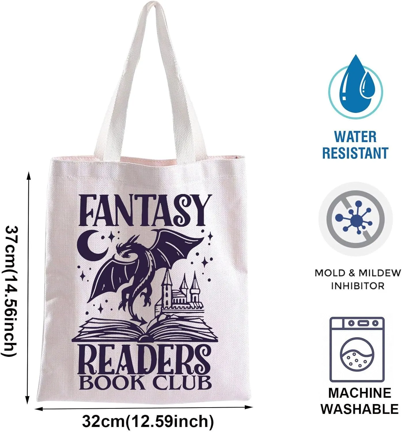 TOBGBE Funny Novel Lover For Fantasy Readers Book Club Inspired Shopping Bag Librarian Bookish Housekeeping Gifts (Fantasy Tote)