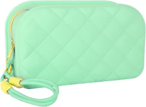 Travel Makeup Bag Waterproof Silicone Toiletry Bag for Women Men Green Cute Cosmetic Bags Mini Zipper Makeup Pouches for Purse Pretty Gifts for Teacher Mom Sister Girlfriend