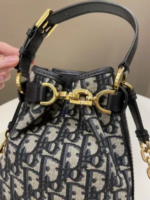 Trendy Inspired Dior C’est Bucket Bag Blue Dior Oblique