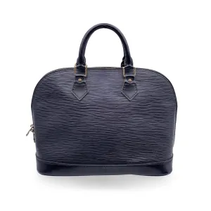 Trendy Inspired Louis Vuitton Vintage Black Epi Leather Alma Top Handle Bag