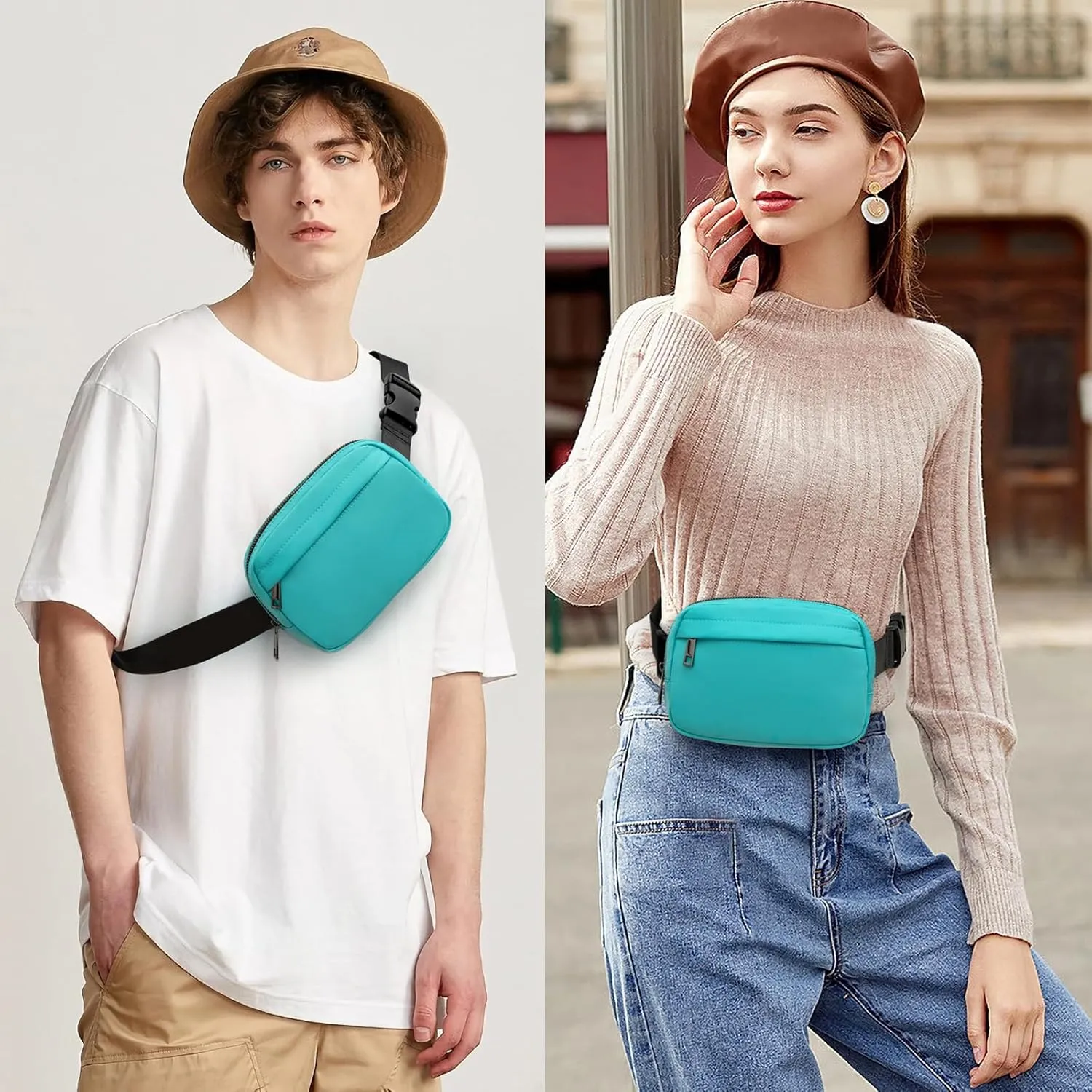 Unisex Belt Bag Fanny pack crossbody bags Everywhere Waist packs with Adjustable Strap (BLUE)