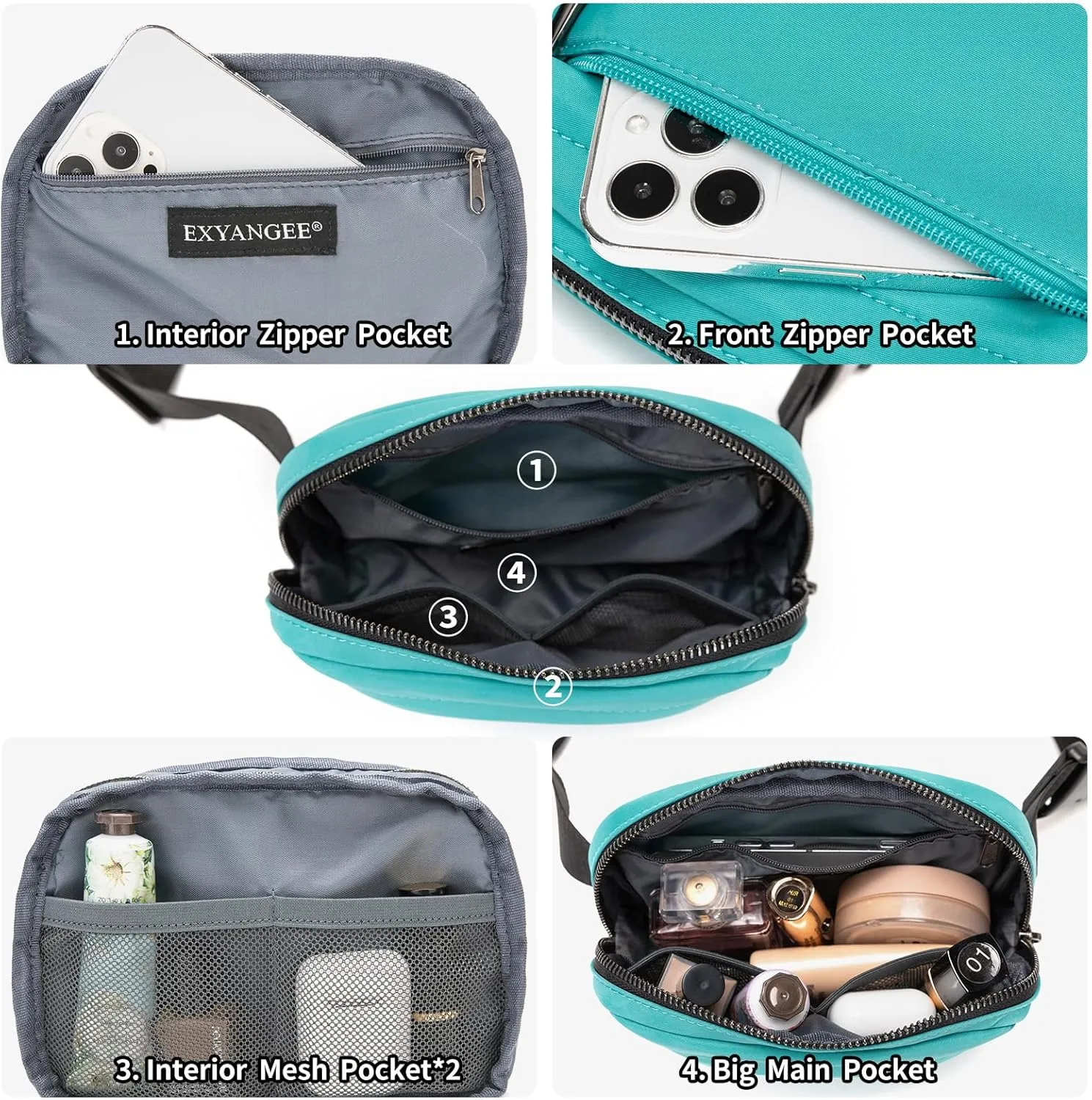 Unisex Belt Bag Fanny pack crossbody bags Everywhere Waist packs with Adjustable Strap (BLUE)