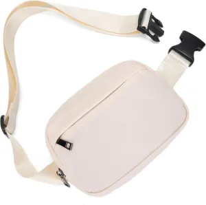 Unisex Belt Bag Fanny pack crossbody bags Everywhere Waist packs with Adjustable Strap (IVORY)