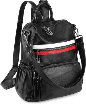 Uromee Travel Backpack Purse for Women Vegan Leather Ladies Fashion Tassel Shoulder Bag Convertible