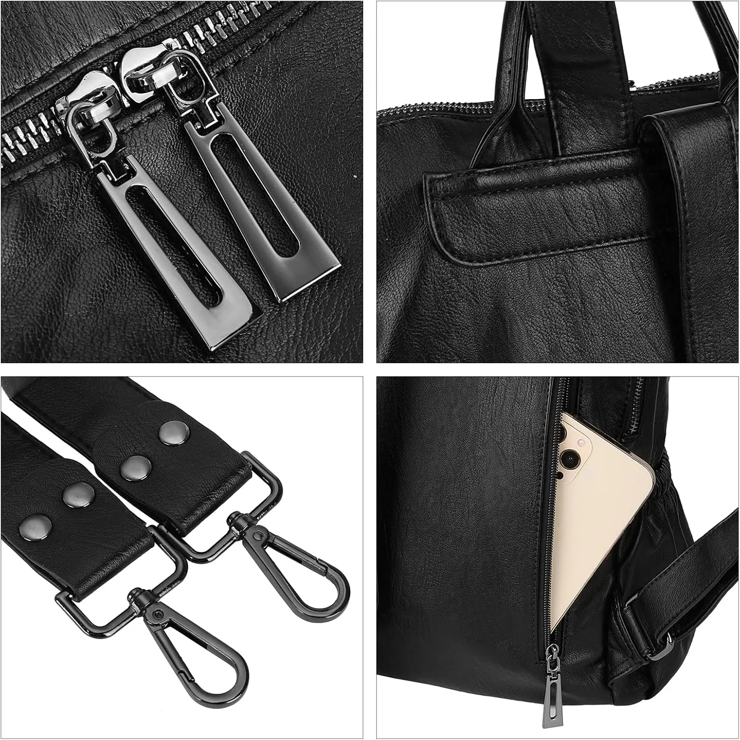 Uromee Travel Backpack Purse for Women Vegan Leather Ladies Fashion Tassel Shoulder Bag Convertible