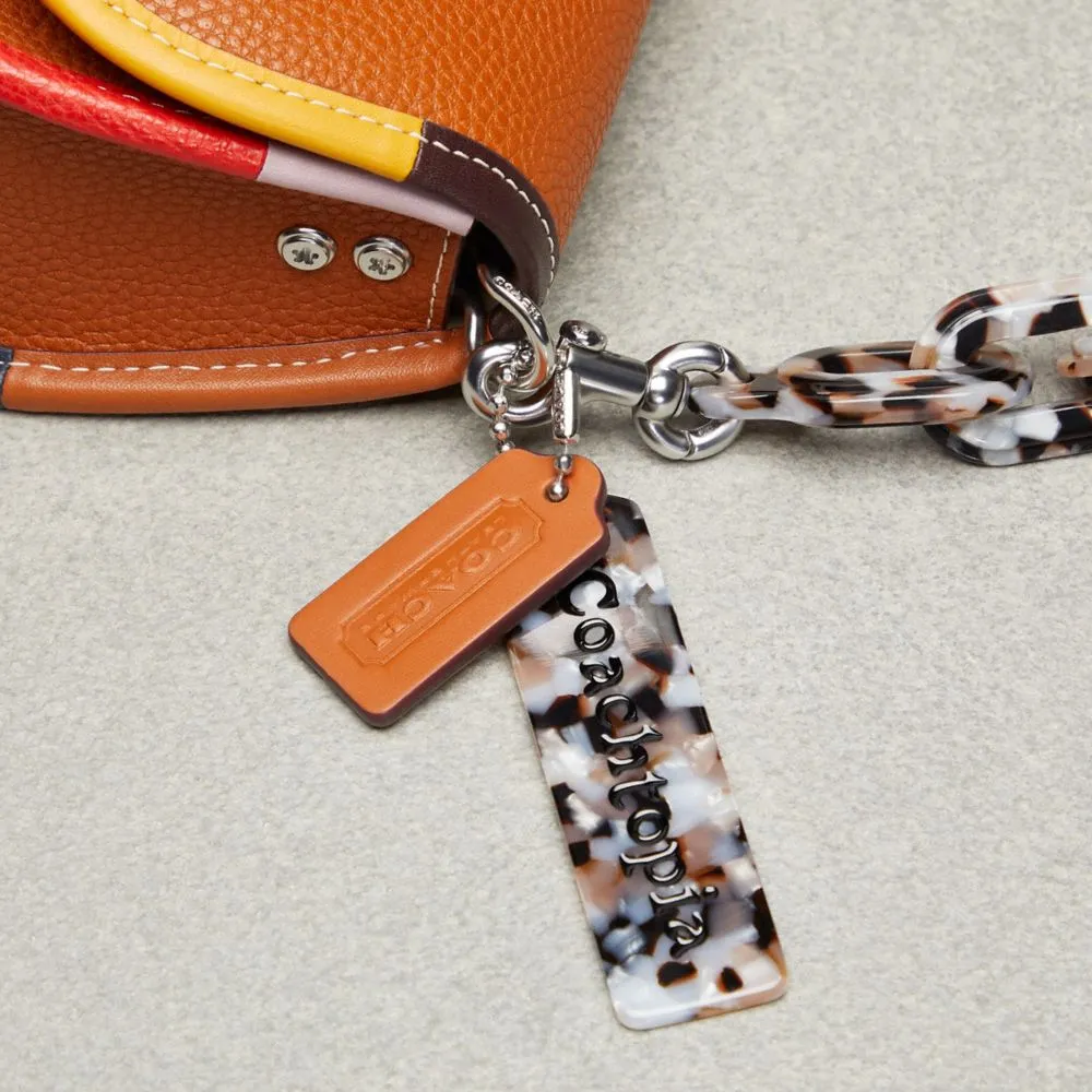Wavy Dinky Bag In Coachtopia Leather With Colorful Binding