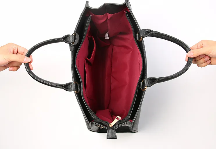 Women Stitch PU Shoulder Handbag