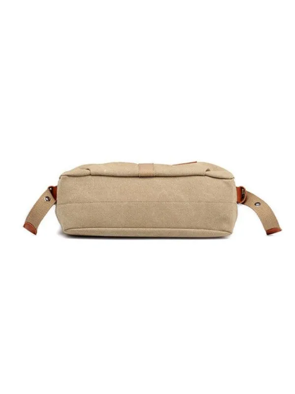 Women's Color Block Canvas Simple Shoulder Messenger Handbag