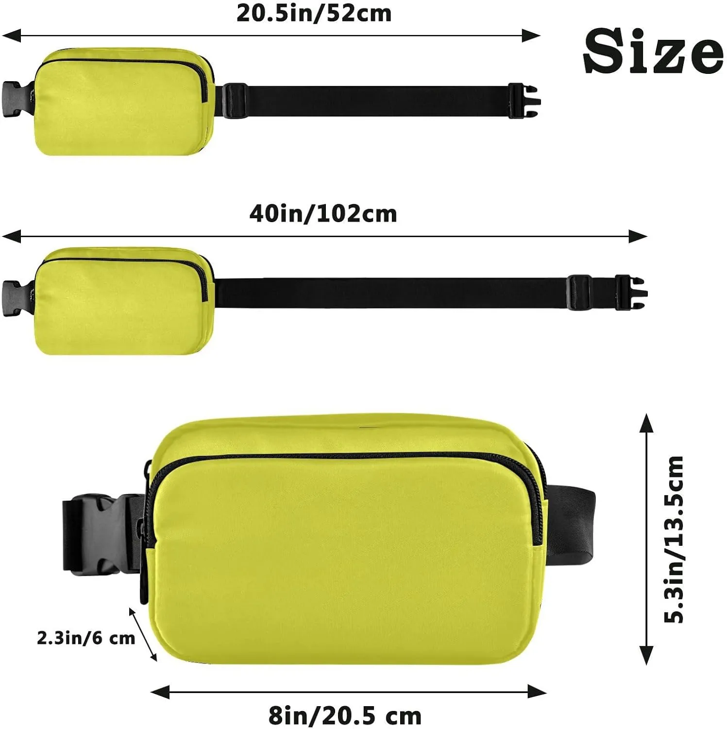Yellow Fanny Packs for Women Belt Bag Waterproof Fanny Pack Cross Body Bag Waist Packs with Adjustable Strap Small Crossbody Bags for Hiking Running Traveling Men Sports