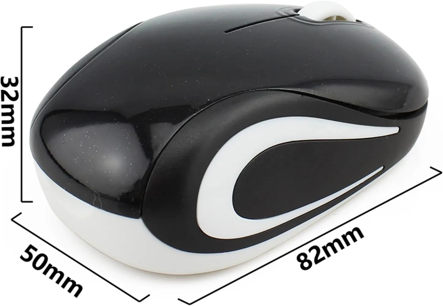 YOCUNKER Wireless Mini Mouse Ultra Portable, 1000DPI Computer Mouse Cordless, 2.4 GHz with USB Receiver, Optical Tracking, 3-Buttons, PC/Laptop (Black)