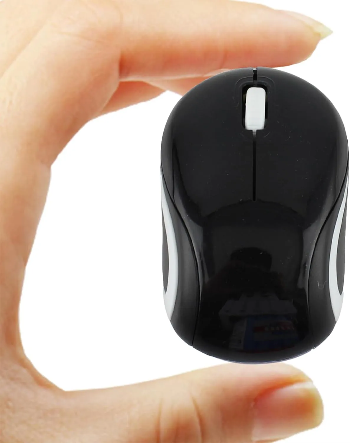 YOCUNKER Wireless Mini Mouse Ultra Portable, 1000DPI Computer Mouse Cordless, 2.4 GHz with USB Receiver, Optical Tracking, 3-Buttons, PC/Laptop (Black)